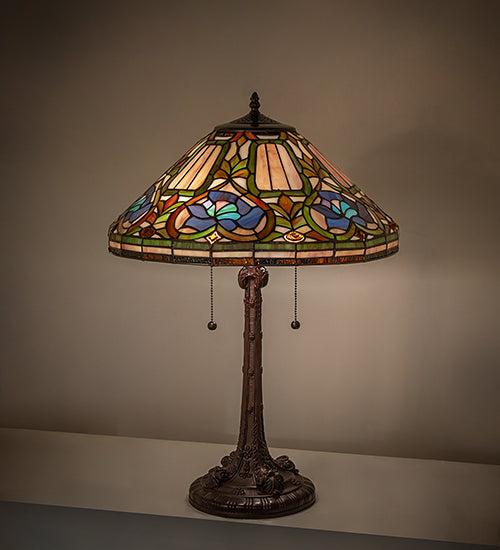 Meyda Tiffany Floral Table Lamp - Stained Glass Floral Table Lamp Room setting