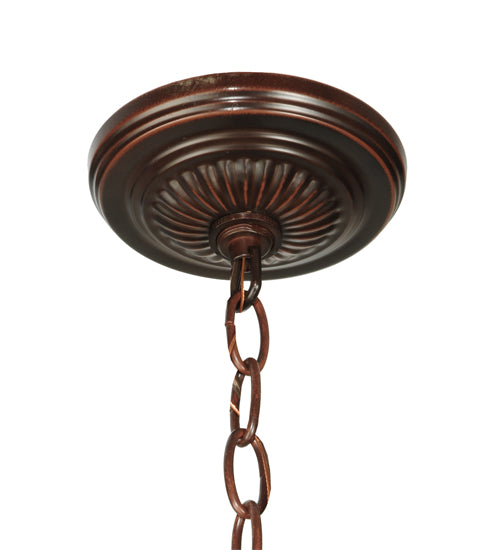 Meyda Tiffany Jeweled Katherine Pendant Lamp - Stained Glass Jeweled Katherine Pendant Lamp Base Closeup
