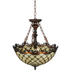 Meyda Tiffany Jeweled Katherine Pendant Lamp - Stained Glass Jeweled Katherine Pendant Lamp Bulb View