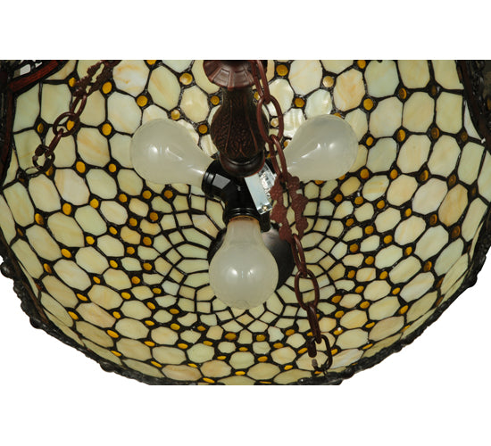 Meyda Tiffany Jeweled Katherine Pendant Lamp - Stained Glass Jeweled Katherine Pendant Lamp Inside View