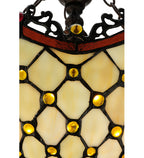 Meyda Tiffany Jeweled Katherine Pendant Lamp - Stained Glass Jeweled Katherine Pendant Lamp Shade Closeup