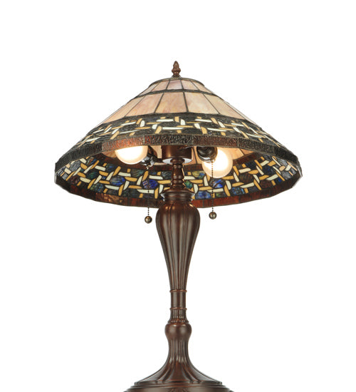 Meyda Tiffany Ilona Table Lamp - Stained Glass Ilona Table Lamp Bulb View