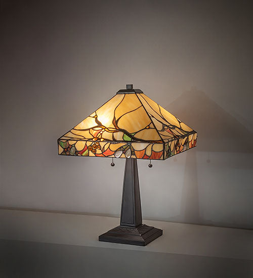 Meyda Tiffany Woodland Berries Table Lamp - Stained Glass Woodland Berries Table Lamp Room Setting