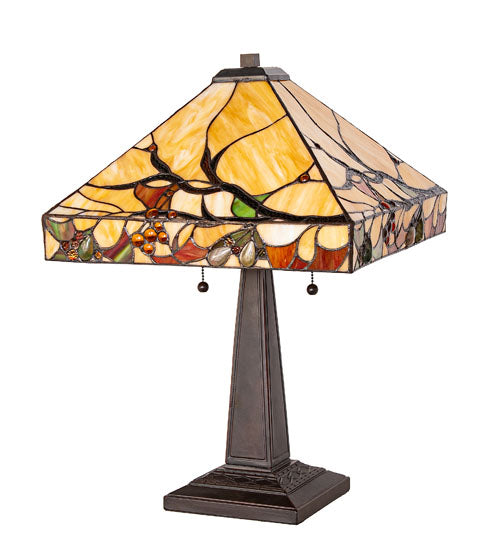 Meyda Tiffany Woodland Berries Table Lamp - Stained Glass Woodland Berries Table Lamp Turned Off