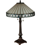 Meyda Tiffany Diamond Ring Table Lamp - Stained Glass Diamond Ring Table Lamp Turned Off