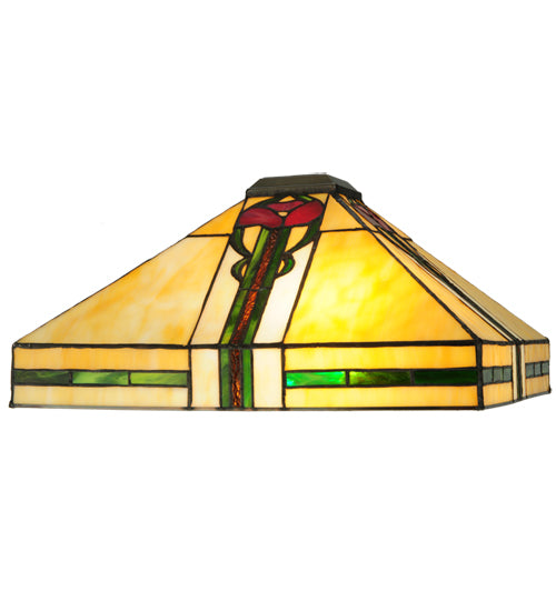 Meyda Tiffany Poppy Table Lamp - Stained Glass Poppy Table Lamp Shade