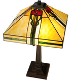 Meyda Tiffany Poppy Table Lamp - Stained Glass Poppy Table Lamp Top View