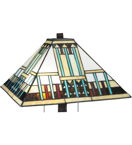 Meyda Tiffany Prairie Peaks Table Lamp - Stained Glass Prairie Peaks Table Lamp Shade