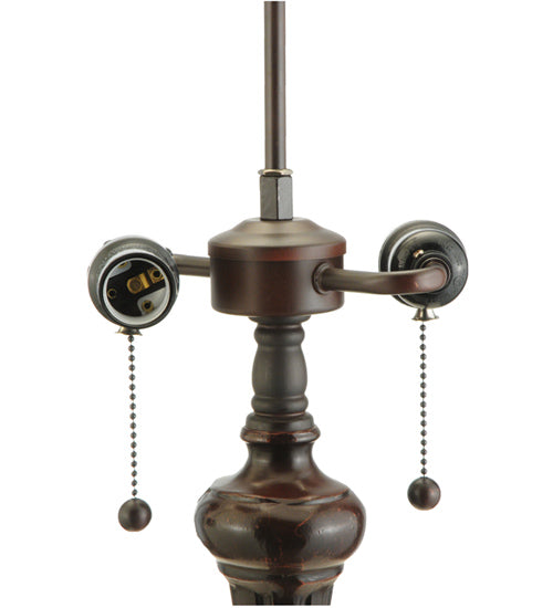 Meyda Tiffany Agata Purple Table Lamp - Stained Glass Agata Purple Table Lamp Base Closeup