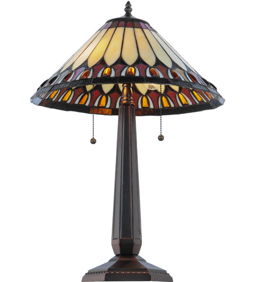Meyda Tiffany Tuscaloosa Table Lamp - Stained Glass Tuscaloosa Table Lamp Upwards View