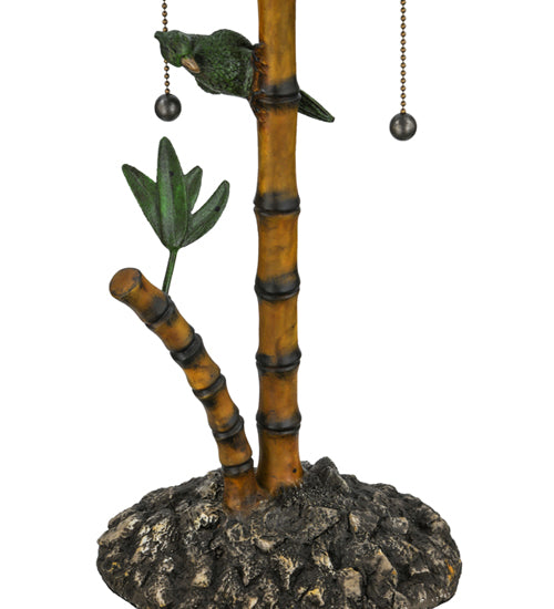 Meyda Tiffany Loro Paraiso Table Lamp - Stained Glass Loro Paraiso Table Lamp Base Closeup