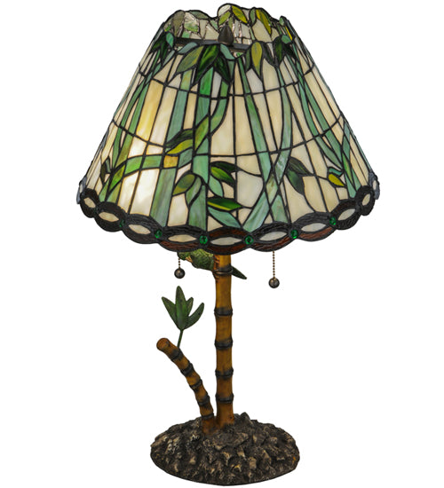 Meyda Tiffany Loro Paraiso Table Lamp - Stained Glass Loro Paraiso Table Lamp Top View