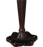 Meyda Tiffany Peacock and Lace Table Lamp - Stained Glass Peacock and Lace Table Lamp Base Closeup