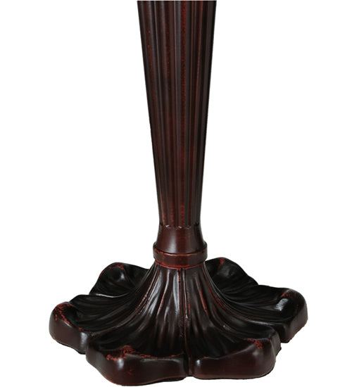 Meyda Tiffany Peacock and Lace Table Lamp - Stained Glass Peacock and Lace Table Lamp Base Closeup
