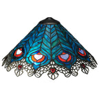 Meyda Tiffany Peacock and Lace Table Lamp - Stained Glass Peacock and Lace Table Lamp Shade