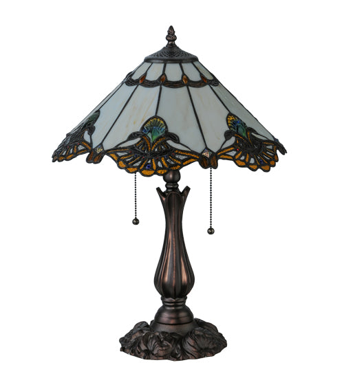 Meyda Tiffany Jewel Carousel Table Lamp - Stained Glass Jewel Carousel Table Lamp Turned On