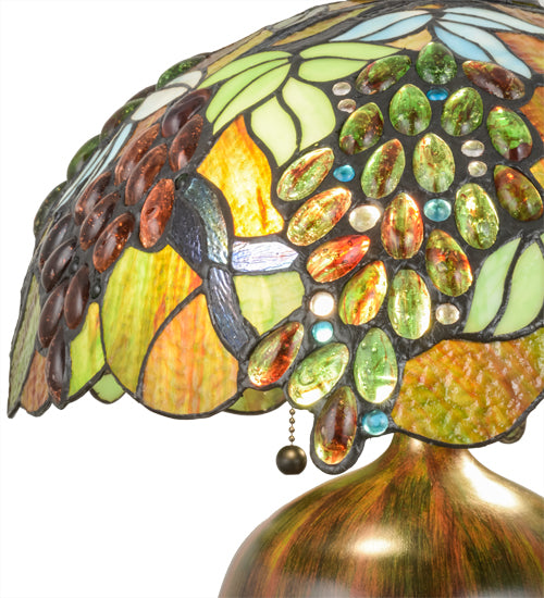 Meyda Tiffany Vinifera Table Lamp - Stained Glass Vinifera Table Lamp Shade Closeup