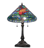Meyda Tiffany Koi Table Lamp - Stained Glass Koi Table Lamp Bulb View