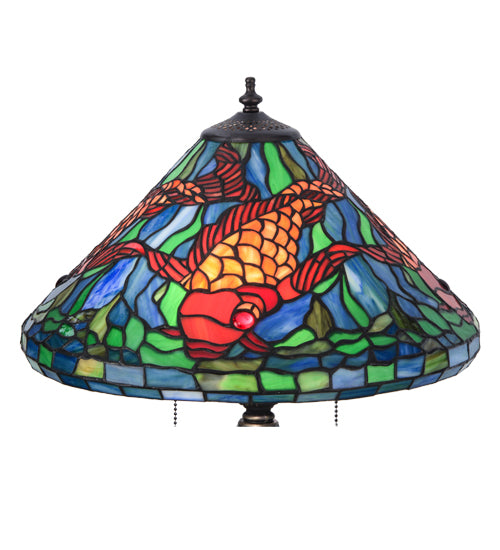Meyda Tiffany Koi Table Lamp - Stained Glass Koi Table Lamp Shade