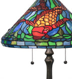 Meyda Tiffany Koi Table Lamp - Stained Glass Koi Table Lamp Shade Closeup