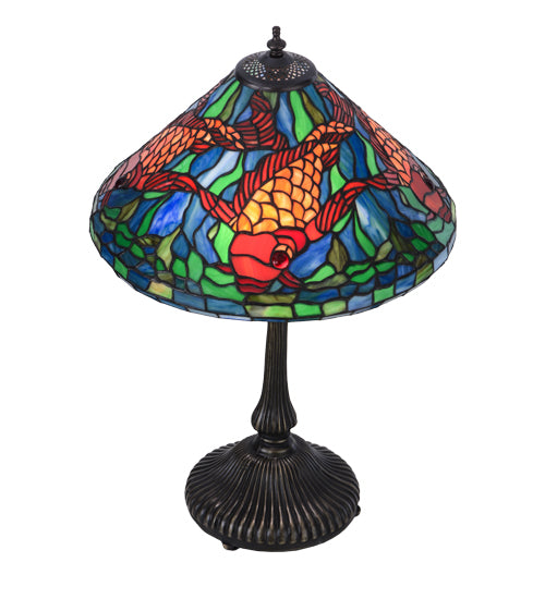 Meyda Tiffany Koi Table Lamp - Stained Glass Koi Table Lamp Top View