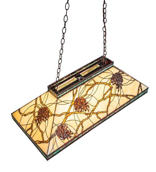 Meyda Tiffany Pinecone Mission Oblong Pendant - Stained Glass Pinecone Mission Oblong Pendant Top View