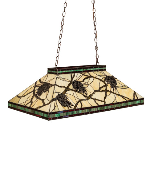 Meyda Tiffany Pinecone Mission Oblong Pendant - Stained Glass Pinecone Mission Oblong Pendant Turned Off