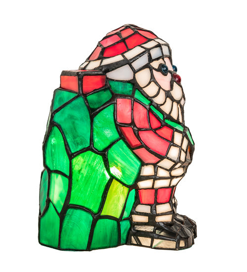 Meyda Tiffany Small Santa Accent Lamp - Stained Glass Small Santa Accent Lamp Side View