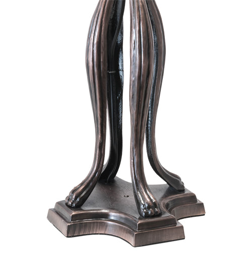 Meyda Tiffany Crowned Rosebud Table Lamp - Stained Glass Crowned Rosebud Table Lamp Base Closeup