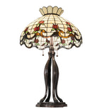 Meyda Tiffany Crowned Rosebud Table Lamp - Stained Glass Crowned Rosebud Table Lamp Upwards View
