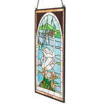 Meyda Tiffany Swans Stained Glass Window - Stained Glass Swans Stained Glass Window Side View
