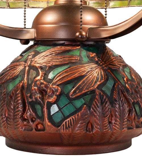 Meyda Tiffany Dragonfly Table Lamp with Mosaic Base - Stained Glass Dragonfly Table Lamp with Mosaic Base, Base Closeup