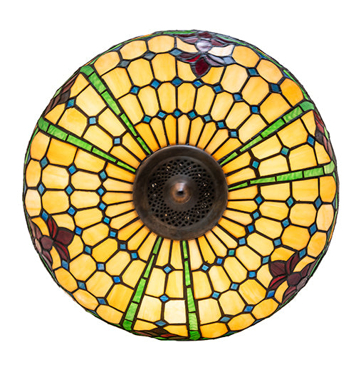 Meyda Tiffany Colonial Inverted Pendant - Stained Glass Colonial Inverted Pendant Bottom View