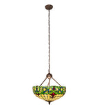 Meyda Tiffany Colonial Inverted Pendant - Stained Glass Colonial Inverted Pendant Full Lamp