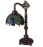 Meyda Tiffany Honey Locust Bridge Arm Desk Lamp - Stained Glass Honey Locust Bridge Arm Desk Lamp Turned Off