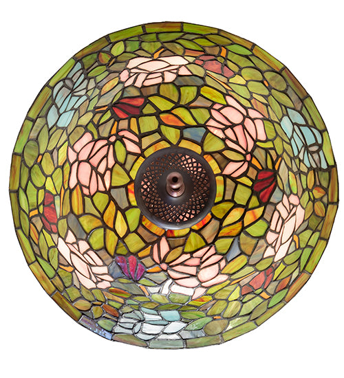 Meyda Tiffany Rosebush Flush Mount - Stained Glass Rosebush Flush Mount Bottom View