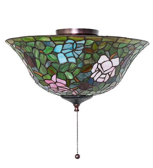 Meyda Tiffany Rosebush Flush Mount - Stained Glass Rosebush Flush Mount Turned Off