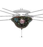 Meyda Tiffany Rosebush Fan Light - Stained Glass Rosebush Fan Light Turned Off
