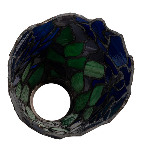 Meyda Tiffany Blue Iris Fanlite Shade - Stained Glass Blue Iris Fanlite Shade Inside View