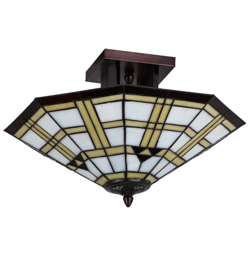 Meyda Tiffany Arrowhead Mission Flush Mount - Stained Glass Arrowhead Mission Flush Mount Turned Off