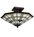 Meyda Tiffany Arrowhead Mission Flush Mount - Stained Glass Arrowhead Mission Flush Mount Turned Off