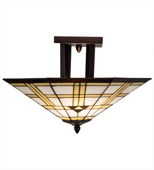 Meyda Tiffany Arrowhead Mission Flush Mount - Stained Glass Arrowhead Mission Flush Mount Side View