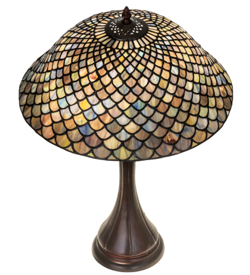 Meyda Tiffany Variegated Fishscale Table Lamp - Stained Glass Variegated Fishscale Table Lamp Top View