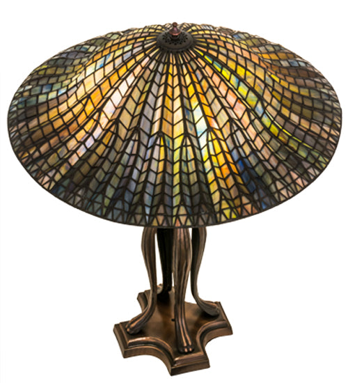 Meyda Tiffany Lotus Leaf 30" Table Lamp - Stained Glass Lotus Leaf 30" Table Lamp Top View