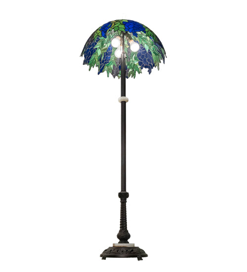 Meyda Tiffany Honey Locust Floor Lamp - Stained Glass Honey Locust Floor Lamp Bulb View
