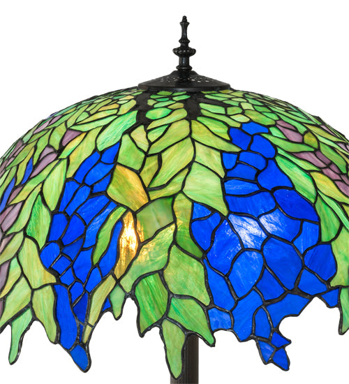 Meyda Tiffany Honey Locust Floor Lamp - Stained Glass Honey Locust Floor Lamp Shade Closeup