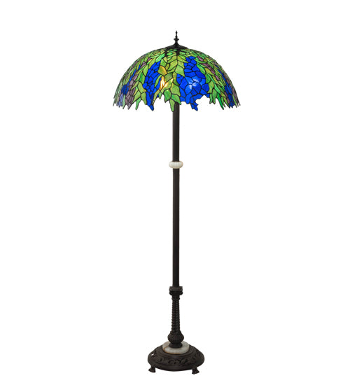 Meyda Tiffany Honey Locust Floor Lamp - Stained Glass Honey Locust Floor Lamp Turned On
