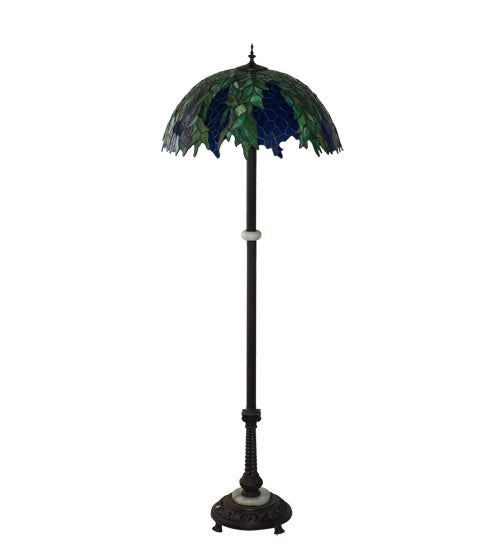 Meyda Tiffany Honey Locust Floor Lamp - Stained Glass Honey Locust Floor Lamp Turned Off