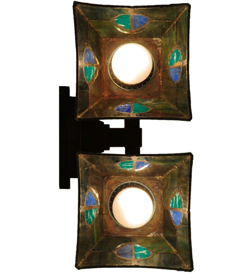 Meyda Tiffany Mackintosh Leaf 2-Lt Sconce - Stained Glass Mackintosh Leaf 2-Lt Sconce Bottom View
