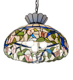 Meyda Tiffany Rose Vine Pendant - Stained Glass Rose Vine Pendant Bulb View